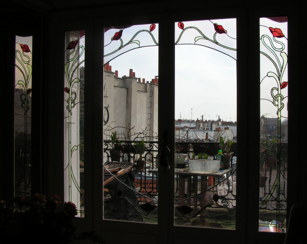 Restauration vitraux de Fenêtre salon à Paris XIème